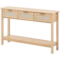 Vevor Rattan-Konsolentisch mit 3 Schubladen