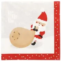 Papstar 300 Servietten, 3-lagig 1/4-Falz 40 cm x 40 cm Lutins de Noel