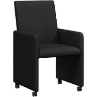 vidaXL Esszimmerstühle mit Rollen 2 stk. Stoff Schwarz 57 x 66 x 94 cm
