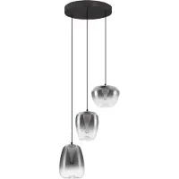 Lyora Design-Pendelleuchte Oblo 3-flammiges Rauchglas