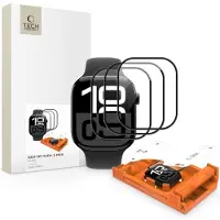 TechProtection EASY SET FLEX+ HYBRIDGLAS 3-PAKET APPLE WATCH 10 / 11 (42 MM) SCHWARZ