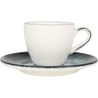 Bonna Sepia - Espressotassen und Untertasse - 80 cc - Porcelain - 6er set