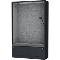 Sally Büroschrank mit Gesprächsplatz SALLY Akustische Ruhezone MentalBox Grey Fog Anthrazit