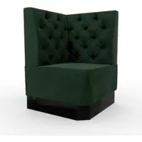 BIG Möbel Gastro Eckbank Amsterdam | 64x64 cm | Samtstoff in Grün | Chesterfield