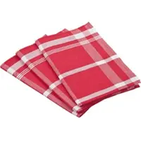 Ross 3er Pack Zwirn Halbleinen Geschirrtücher Blockkaro 50x70 cm | rot - rot