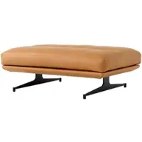 &tradition Inland AV32 Pouf, schwarz / noble aniline leder cognac