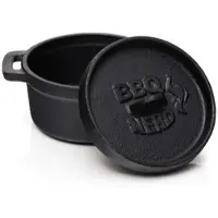 BBQ-Nerd Mini Dutch Oven | Kleiner Gusseisentopf mit Deckel 11x5cm für Grill, Feuerstelle, Backofen, Herd ? Serviertopf Kochtopf Schmortopf