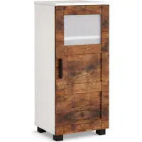 VCM Midischrank – schmaler Badschrank mit 3 Fächern, H. 70 x B. 38 x T. 28 cm, kompakte Aufbewahrung für Badezimmer, Badmöbel mit Drehtüren, Nilari M