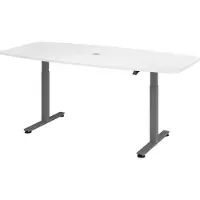 Bümö Konferenztisch elektrisch XMST22 - Nachbildung: Weiß, Gestell: Graphit