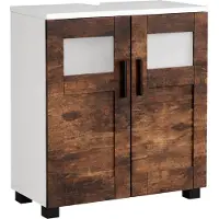 VCM Waschbeckenunterschrank, Holz Badschrank mit 2 Drehtüren, H. 60 x B. 60 x T. 29 cm, Badunterschrank Nilari