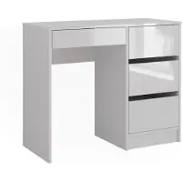 Vicco Schreibtisch Sherry Weiß Hochglanz 90 x 40 cm mit Schubladen, Model 43665