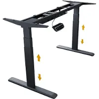 Icy Box IB-EW205B-T, Elektrisch höhenverstellbares Sitz-/Steh-Tischgestell mit digitalem Memory-Touch-Panel, 125 kg, Elektro, 38 mm/sek, 2 Bein(e), Stahl, Schwarz