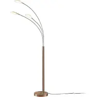 LINDBY Anea 3 Stehleuchte Nickel/White - , Anea, Metallisch, für Wohnzimmer, Metall, Modern