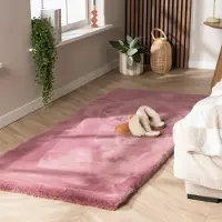 NATURL. Hochflor Läufer - Comfy Supreme Dunkelrosa 80x200 cm