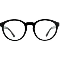 Emporio Armani Runde Herren Matte Schwarz klar mit Sonne Clip-ons Sonnenbrille
