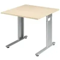 Geramöbel Speed Office Höhenverstellbar Schreibtisch Rechteckig Ahorn C-Fuß 800 (B) x 800 (T) x 820 (H) mm MFC (Melaminbeschichtete Spanplatte), Stahl