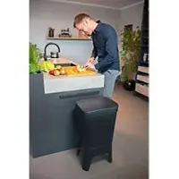 Bonton Papierkorb Recyceltes Polypropylen 92012732 40 L 30 (B) x 41 (T) x 76 (H) cm Grau 40 L