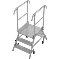 Krause STABILO PodestLeiter fahrbar, beidseitig begehbar , Stufen 2 x 3, Arbeitshöhe 2,75 m