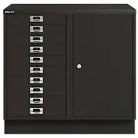 Bisley Schubladenschrank MultiDrawer, aus Metall, 10 Schübe & 1 Tür, schwarz, (B/H/T) 70 x 67 x 45cm