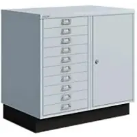 Bisley Schubladenschrank MultiDrawer, aus Metall, 10 Schübe & 1 Tür, lichtgrau, (B/H/T) 70x67x45cm