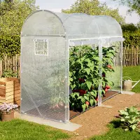 TOOLPORT 1x3m Tomaten-Foliengewächshaus, PE-Plane, weiß - (9043)