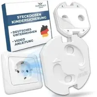 Hoffenbach Steckdosenschutz Kindersicherung, weiß, mit Drehmechanik, zum Kleben, 30 Stück