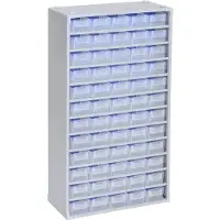 Allit 464830 Magasin til smådele VarioPlus ProM 57/120 (B x H x T) 300 x 565 x 140 mm Sølv, Transparent 1 stk