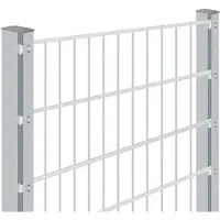Wellker Doppelstabmattenzaun Rundum-sorglos-Paket Zink, Halteplättchen, 20 m,6/5/6 mm,830 mm,gerade