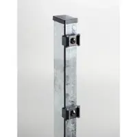 Wellker Pfosten Doppelstabmattenzaun mit Klemmplatten verzinkt zum Einbetonieren, 1230 mm