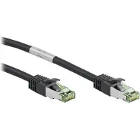 Wentronic RJ45 (CAT 6A, 500 MHz) Patchkabel mit CAT 8.1 S/FTP Rohkabel, Schwarz, 7,5 m, LSZH halogenfrei, 99,9% OFC-Kupfer AWG 24