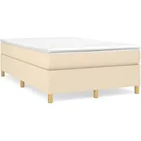 Syfax Boxspringbett mit Matratze Creme 120x200 cm Stoff