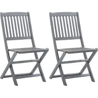 vidaXL Möbel Klappbare Gartenstühle 2 Stk. Massivholz Akazie - Gartenstühle 46335
