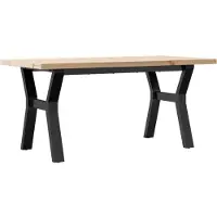 vidaXL Couchtisch Y-Gestell 100x50x45,5 cm Massivholz Kiefer Stahl