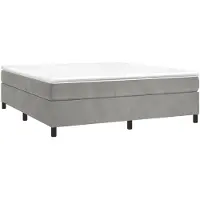 Syfax Boxspringbett mit Matratze Hellgrau 200x200 cm Samt