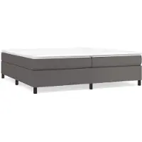 vidaXL Boxspringbett mit Matratze Grau 200x200 cm Kunstleder