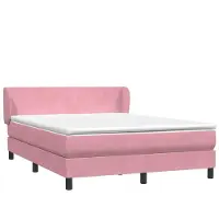 Syfax Boxspringbett mit Matratze Rosa 140x220 cm Samt