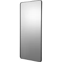 Vevor Wandspiegel Schminkspiegel Badezimmerspiegel 1397 x 762 x 25 mm rechteckiger Spiegel, schwarzer Rahmen aus Aluminiumlegierung, mit Z-förmiger Halterung