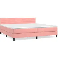 Syfax Boxspringbett mit Matratze Rosa 200x200 cm Samt