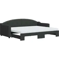 vidaXL Tagesbett Ausziehbar mit Matratzen Schwarz 80x200 cm Stoff
