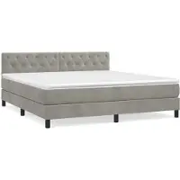 Syfax Boxspringbett mit Matratze Hellgrau 160x200 cm Samt
