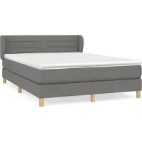 Syfax Boxspringbett mit Matratze Dunkelgrau 140x190 cm Stoff