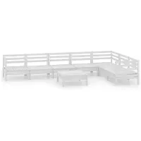 vidaXL 8-tlg. Garten-Lounge-Set Massivholz Kiefer Weiß