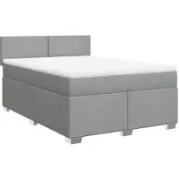 vidaXL Boxspringbett mit Matratze Hellgrau 140x190 cm Stoff