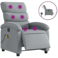Syfax Massagesessel Elektrisch Hellgrau Stoff