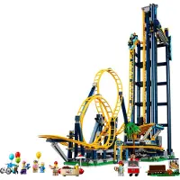 LEGO 10303 Icons Looping-Achterbahn Modellbausatz-Set für Erwachsene, Vergnügungspark mit Schienen und Personenzug