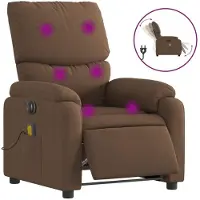 Syfax Massagesessel Elektrisch Braun Stoff