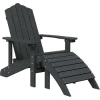 vidaXL "2026 MODERNE"Adirondack-Gartenstuhl - Gartenmöbel - Balkonstuhl - Garten-Barhocker - mit Fußteil HDPE Anthrazit - Stühle für Garten, Balkon CC3446737