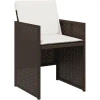 vidaXL Gartenstühle mit Kissen 4 Stk. Braun Poly Rattan