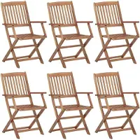 vidaXL [Home] Klappbare Gartenstühle 6 Stk. Massivholz Akazie , Neue Mode 2024 im häuslichen Leben