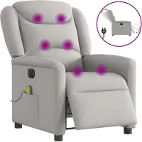 vidaXL Hochwertig Massagesessel Elektrisch Wolkengrau Stoff 3303193